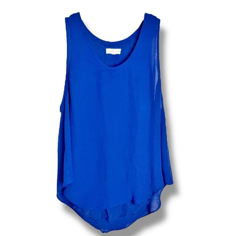 Rebecca Taylor Royal Blue Layered Sleeveless Scoop Neck Top Women’s Size 2
